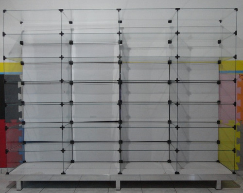  Vitrine De Vidro C/ Base De Aluminio  1,60 X 2,00 X 0,30