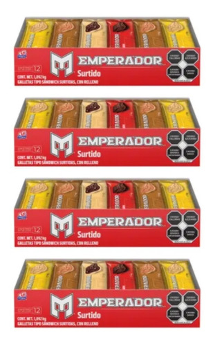 Emperador Gamesa Surtido Con 12 Piezas De 91grs C/u -4 Cajas