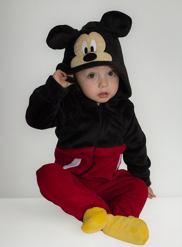 Mameluco Con Gorro Bordado Mickey Carita