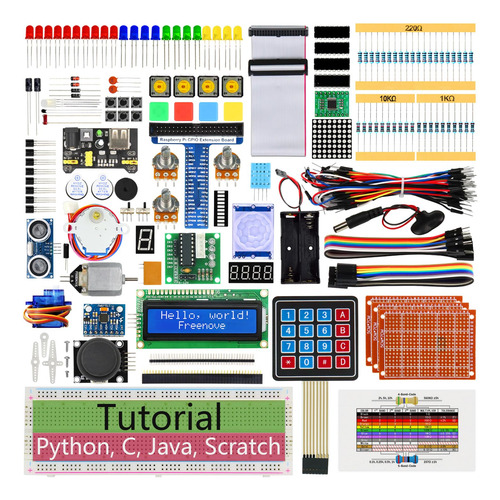 Kit Freenove Para Raspberry Pi 5/4b/3b+ 223 Artículos