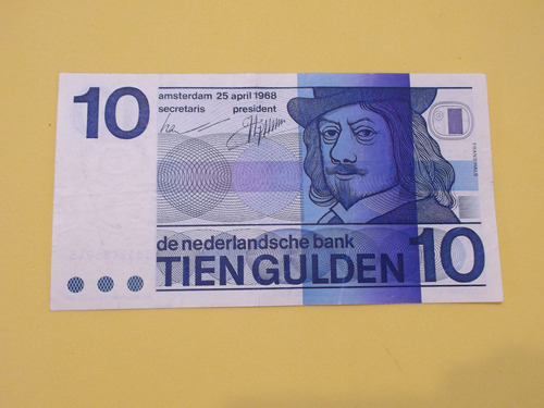 Billete De Holanda 10 Gulden 1068