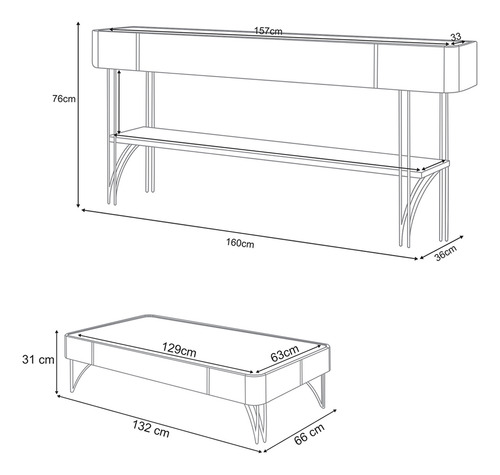 Conjunto Aparador Mesa Rennes Mdp/mdf Verde Pistache/freijó