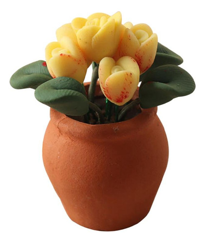 Mini Casa De Muñecas Modelo De Flor En Maceta Bonsái