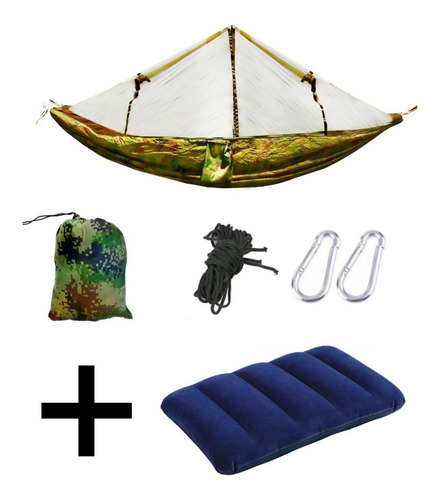 Imagen 1 de 9 de Hamaca Con Mosquitero Ultraliviana Hasta 190 Kg Pescacamping