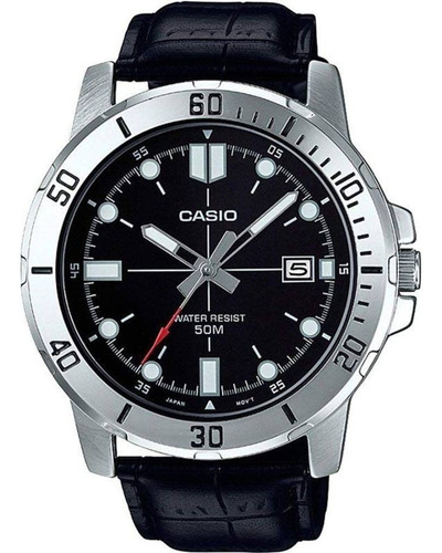 Relógio Casio Masculino Collection Couro Mtp-vd01l-1evudf-br Cor da correia Preto