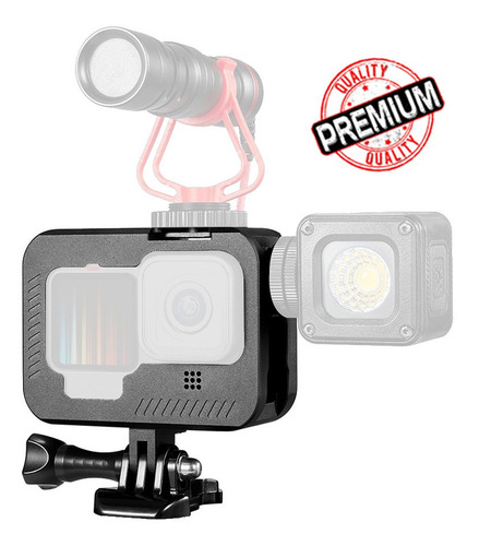 Imagen 2 de 7 de Marco Aluminio Frame Compatible Gopro Hero 10 9 Black Bdg
