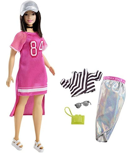 Barbie Fashionistas #101 Curvy Vestido Fucsia Mattel Fry81