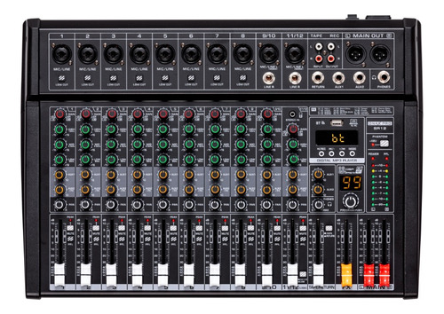 Onax Pro Sr12 Consola Mixer Audio Usb 99 Efectos Eq +48 Pfl