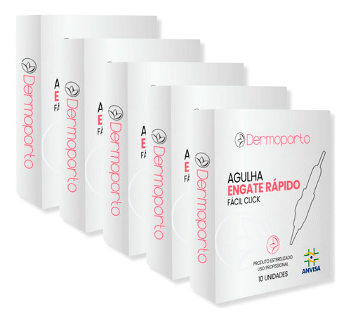 Agulha Easy Click Dermoporto Pmu Premium Anvisa - Cx C/ 50un Cor 1rl 0.20mm - Fine Line