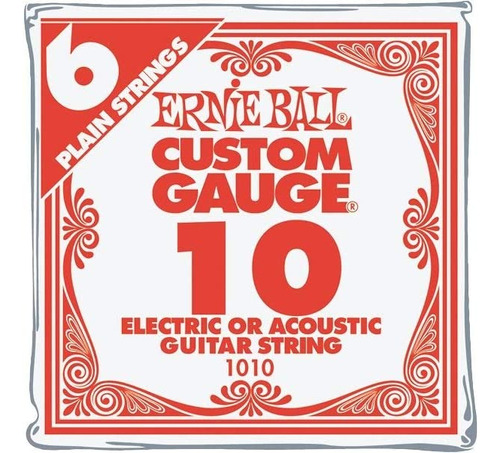 Ernie Ball Cuerda De Guitarra Individual De Níquel .010 Paqu