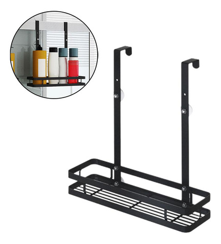 Canasta De Estante De Baño Colgante De Color Negro 1 Capa