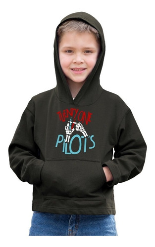 Sudadera Negra Infantil De Logo Calavera Twenty One Pilots