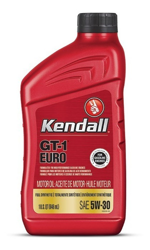 4-pack Aceite 5w40 Kendall Gt-1 Euro 100% Syn - 4x946ml