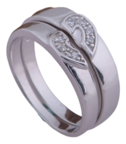 Anillos Matrimonio Alianza Corazón Bañado Plata S925 Genieka