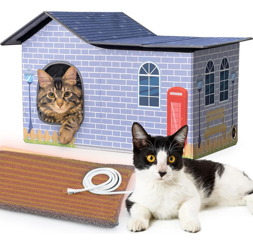 Casa Grande Para Gatos Con Calefaccion Para Multiples Gatos