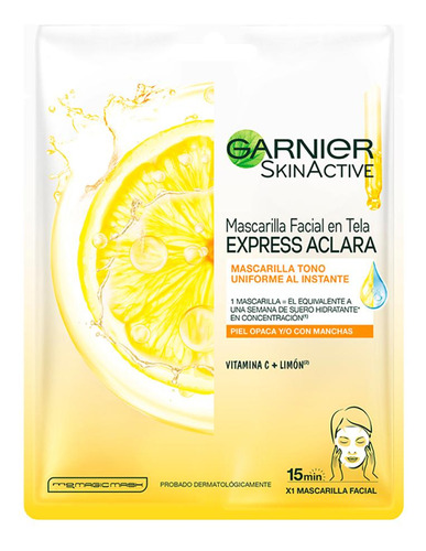 Mascarilla Facial Garnier Express Aclara Vit C A.hialurónico