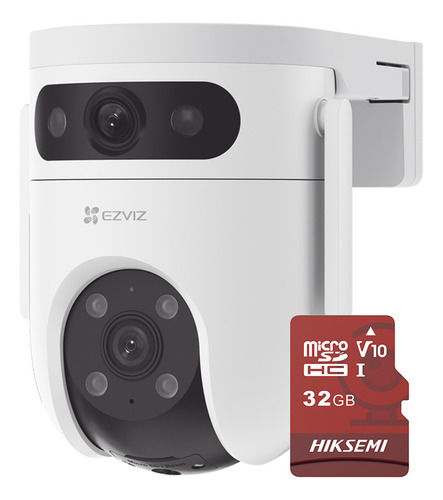 Ezviz Cámara Pt Doble Lente 10 Mp H9c10-32 + Microsd 32gb H9c Con Detección Humana Y Vehiculo Vision Nocturna A Color Sirena Y Luz Estroboscópica Audio Bidireccional