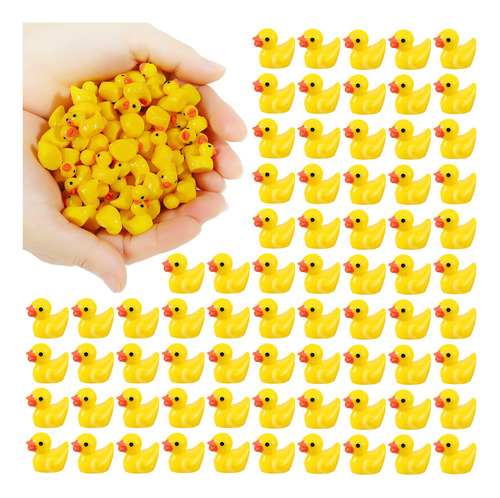 Juego De 100 Mini Patos De Resina A Granel Para Decoración.