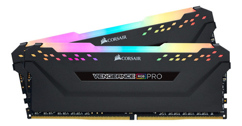 Memória RAM Vengeance RGB Pro color black  16GB 2 Corsair CMW16GX4M2Z3600C18