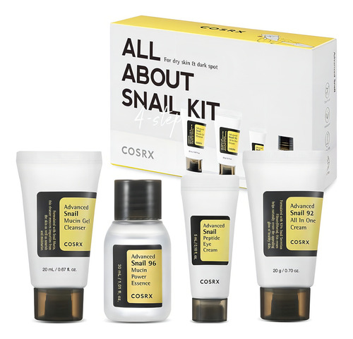 Kit De Viaje Cosrx Snails All About Snail 4 Pzas