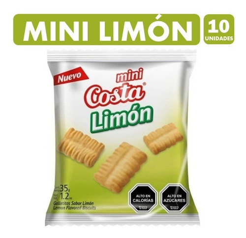 Galletas Mini Limón De Costa, (para Colación) - Pack De 10un