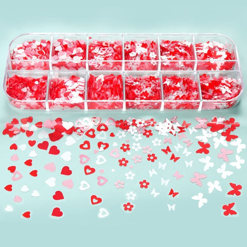 Corazón Nail Art Stickers Calcomanías 3d Corazón Nail Glitte