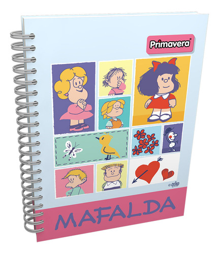 Cuaderno Argollado Pasta Dura Mafalda Con Sus Amigos 7 Mater