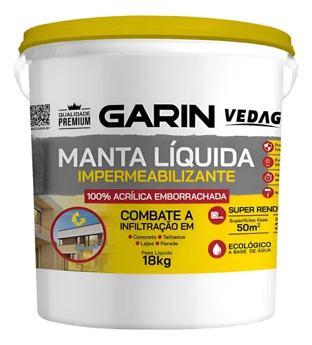 Manta Liquida Garin Emborrachada P/ Concreto Telhado E Lajes