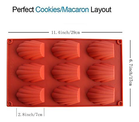 Pan Para Madeleines De Silicona, Antiadherente, 9