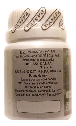 Imagen 3 de 3 de Arandano 200 Mg. Dasipa. Pack 3 X 60 Comprimidos