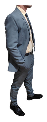 Imagen 6 de 10 de Ambo Traje Saco Con Pantalon Gris Maxima Calidad