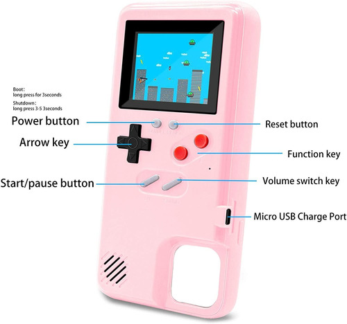 Lucbuy Game Boy - Carcasa Protectora Para iPhone, Diseño Ret