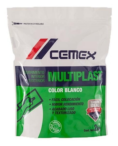 Cemex Multiplast Blanco 2kg A Base De Cemento