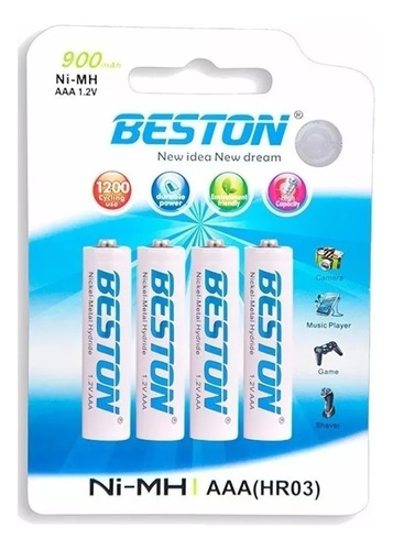 Pila Bateria Pack X4 900 Mah Beston 1.2v | Larga Duracion