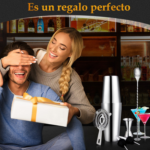 Kit De Coctelería Para Bartender 26 Pz Accesorios Inox 750ml