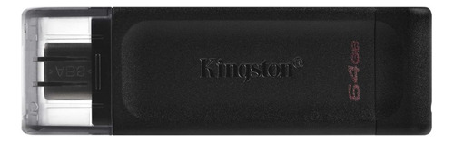 Pendrive Kingston Datatraveler 70 Dt70 64gb 3.2 Usb-c Negro
