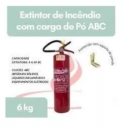 Extintor PQS Abc 6kg 4-A:40-BC - Garantia de 5 Anos - Loja Brasil Fire
