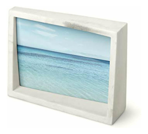 Umbra, White Marble Finish Edge, Wooden 5x7 Picture Frame