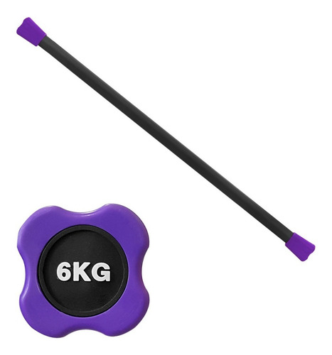 Barra Con Peso Integrado 6 Kg, Entrenamiento Crossfit Gym