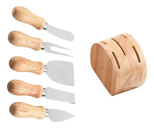 De Queso Con Estante De Madera, Tenedor Para Queso, Juego De