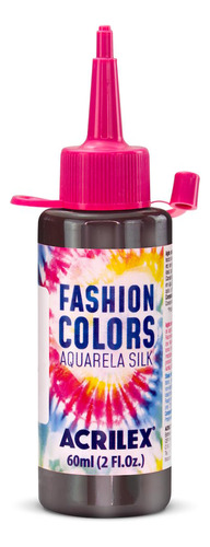 Tinta Aquarela Silk 60ml Acrilex - Fashion Colors Tie Dye Cor 514-terra Queimada