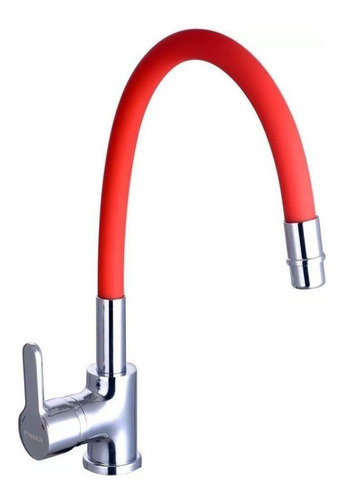 Imagen 1 de 1 de Grifo de cocina monocomando Piazza Emblem 10016 rojo acabado cromado