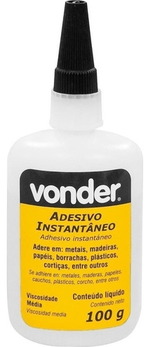 Pegamento Instantáneo Cianoacrilato para Maderas y Papeles Vonder 100g