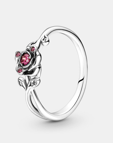 Anillo Pandora Rosa La Bella Y La Bestia N°52 Plata925 Origi