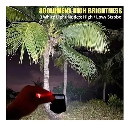 Linterna Led Cob Llavero Gancho Portátil Recargable Potente