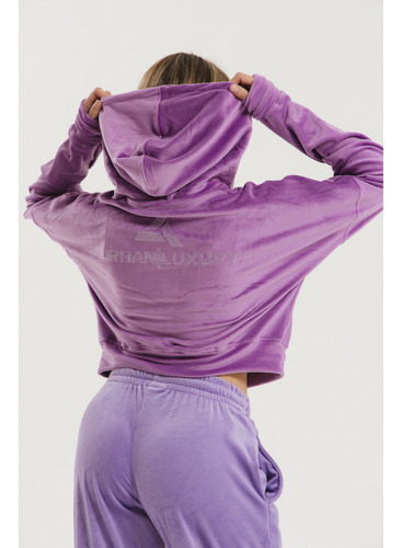 Campera Con Capucha Plush Dama Violeta - Caplushurb