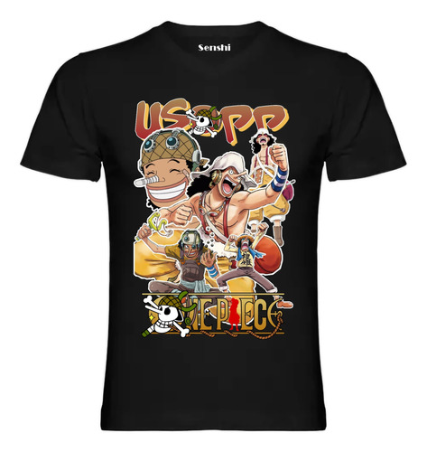 Polera Diseño Usopp One Piece Estampado Dtf Cod 001