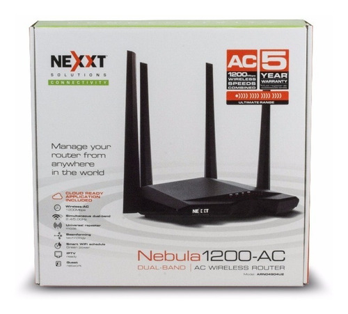 Imagen 8 de 8 de Router Nexxt Solutions Nebula 1200-AC negro 110V/220V