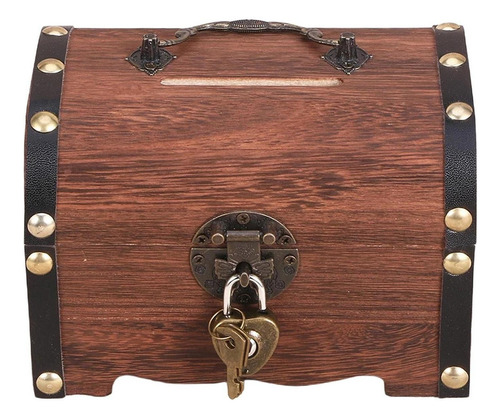 Retro Wooden Treasure Chest Storage Box,