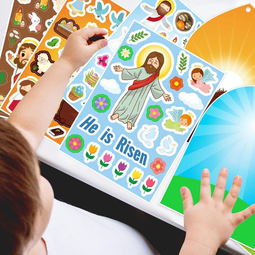 Pegatinas Cristianas Para Niños Pegatinas De Escenas De Pasc